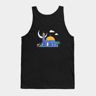 Mosque With Camel Cartoon Tank Top